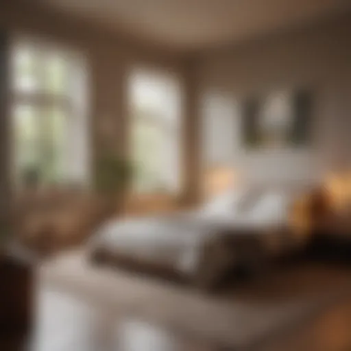 A tranquil bedroom environment designed for sleep meditation