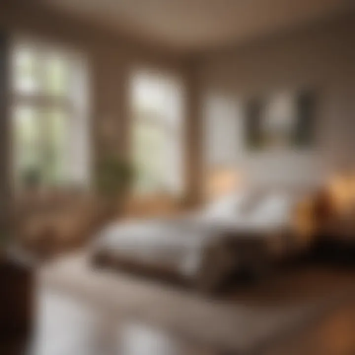 A tranquil bedroom environment designed for sleep meditation