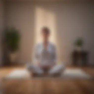 Embracing Stillness Through Meditation A person sitting cross-legged in meditation posture