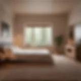 A serene bedroom environment with soft lighting