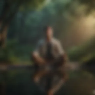 A person meditating in a tranquil setting