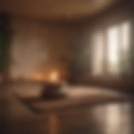 A serene space dedicated to meditation with soft lighting