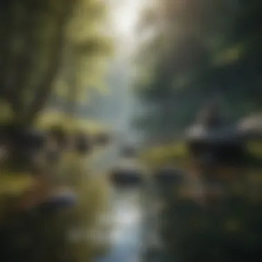 Tranquil Environment for Meditation Serene landscape promoting tranquility