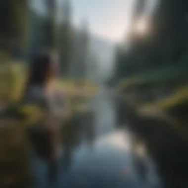 Serenity in Self-Reflection A serene landscape symbolizing inner peace and self-discovery