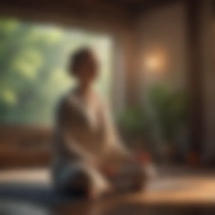 A tranquil setting for guided meditation with soft lighting