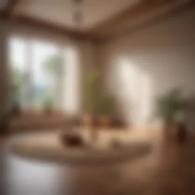 A serene meditation space with natural light and calming decor