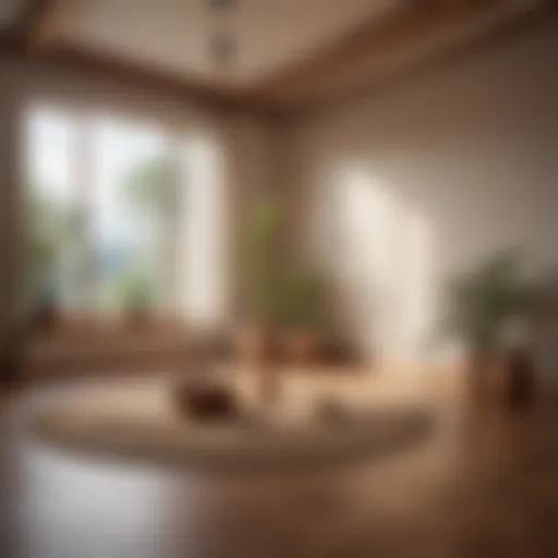 A serene meditation space with natural light and calming decor