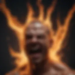 Abstract representation of anger as a flame