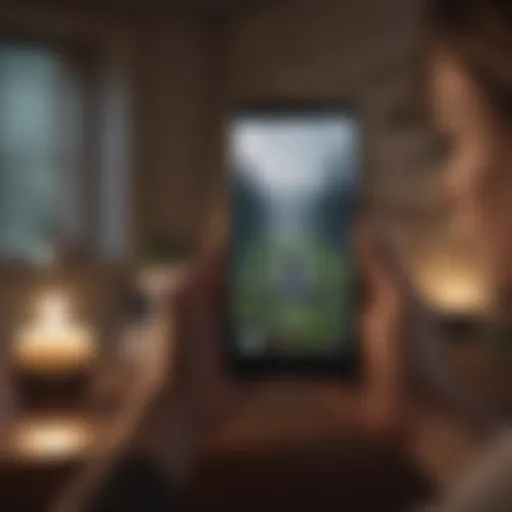 User interacting with a digital anxiety journal on a smartphone