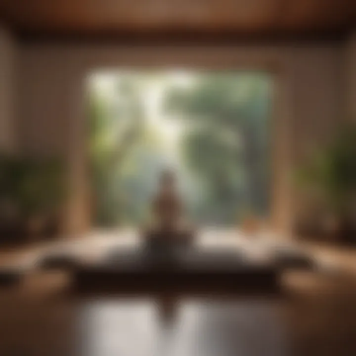 Peaceful meditation space with calming elements
