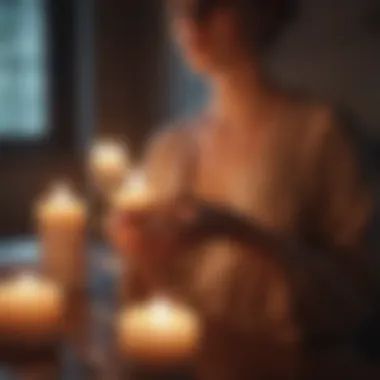 Meditation Session with Candles Close-up of a meditation session with candles
