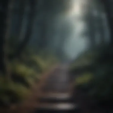 Navigating the Journey A pathway through a dark forest symbolizing the journey through depression