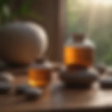 Close-up of a peaceful meditation setup