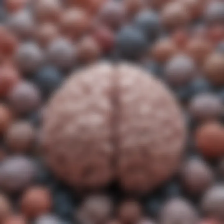 An abstract representation of the brain with contrasting colors symbolizing joy and sadness.