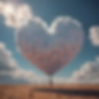 A heart-shaped cloud symbolizing love's power