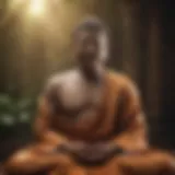 Buddha meditating in tranquility