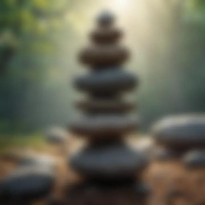 A collection of stones arranged in a balanced state