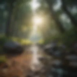 A serene landscape encouraging mindfulness and contemplation