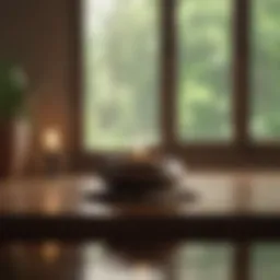 A serene meditation space with a timer