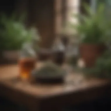 Natural Remedies and Herbal Solutions Natural remedies and herbal solutions on a table