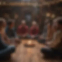 Gathering of diverse individuals engaging in deep conversations