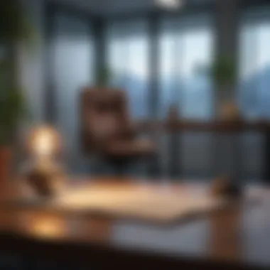 Promoting Tranquility in the Workplace A serene office environment promoting tranquility and focus.