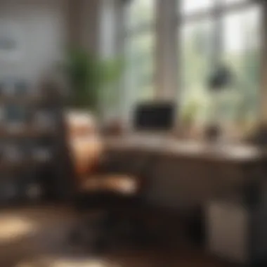 Calm and Organized Workspace An organized workspace showcasing a calm and focused environment.