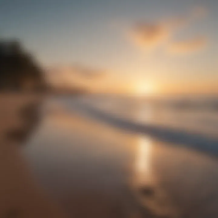 A tranquil sunrise over a quiet beach, illustrating new beginnings