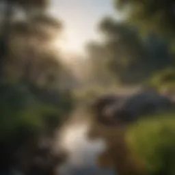 A serene landscape illustrating tranquility