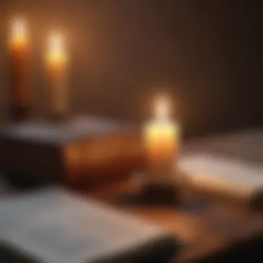 Bible and candle symbolizing spirituality