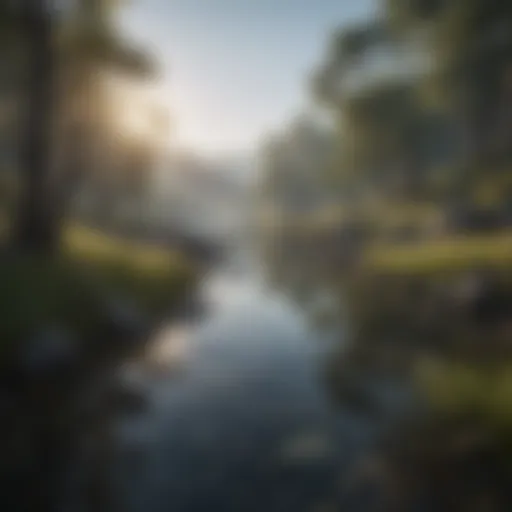 Calm landscape reflecting serenity