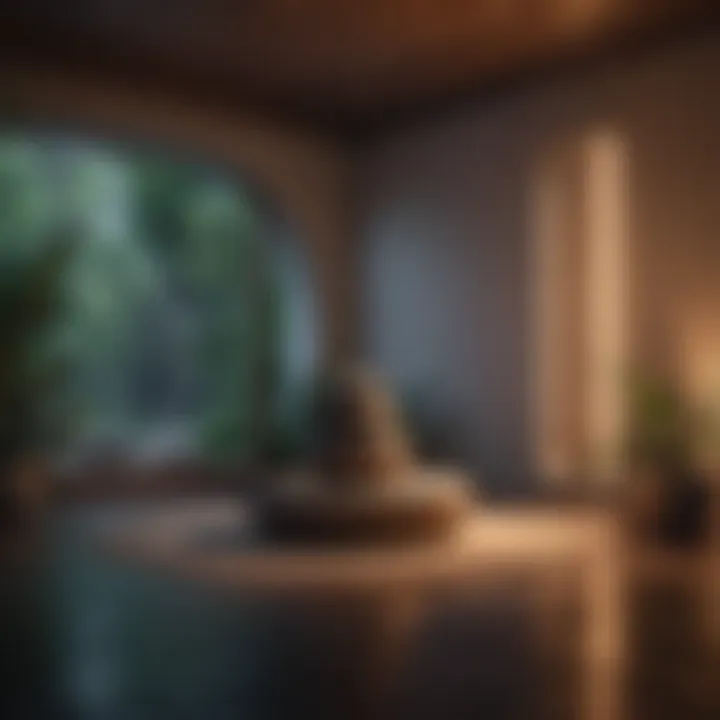 Meditation space with soft lighting
