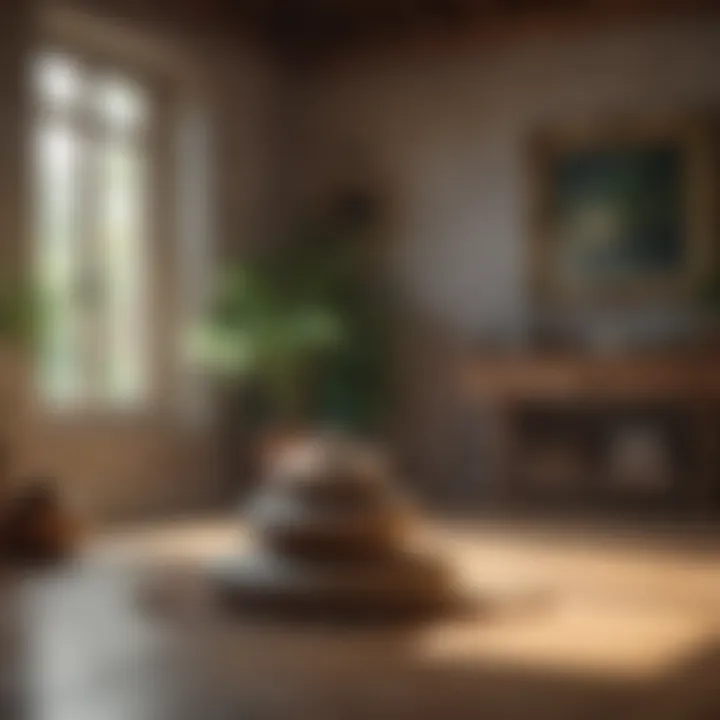 Close-up of a peaceful meditation space