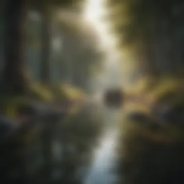 Peaceful Nature Scene A serene landscape with soft colors creating a calming effect