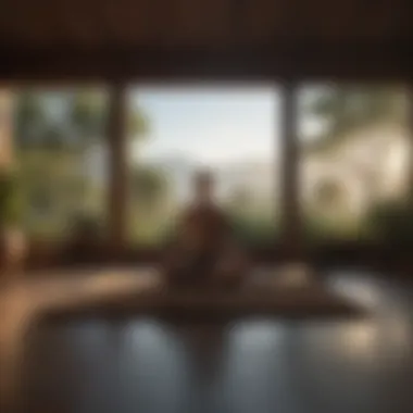 Meditation space with calming elements