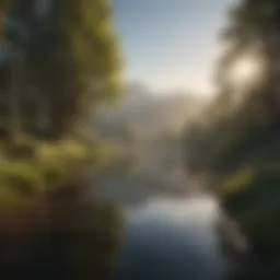 Serene landscape reflecting tranquility and peace