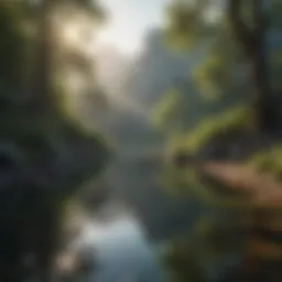 Peaceful nature scene promoting relaxation