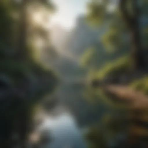 Peaceful nature scene promoting relaxation