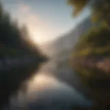 Peaceful landscape promoting calmness