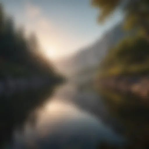 Peaceful landscape promoting calmness
