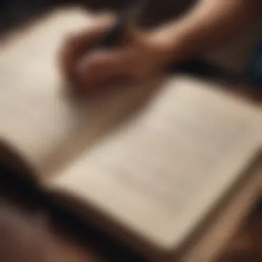 The Power of Writing Healing Phrases An open journal with healing phrases written on the pages