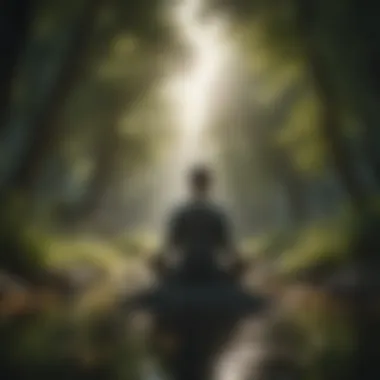 A person practicing meditation surrounded by nature