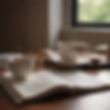 Reflection and Self-Advocacy An open book with a cup of tea, signifying self-advocacy and reflection