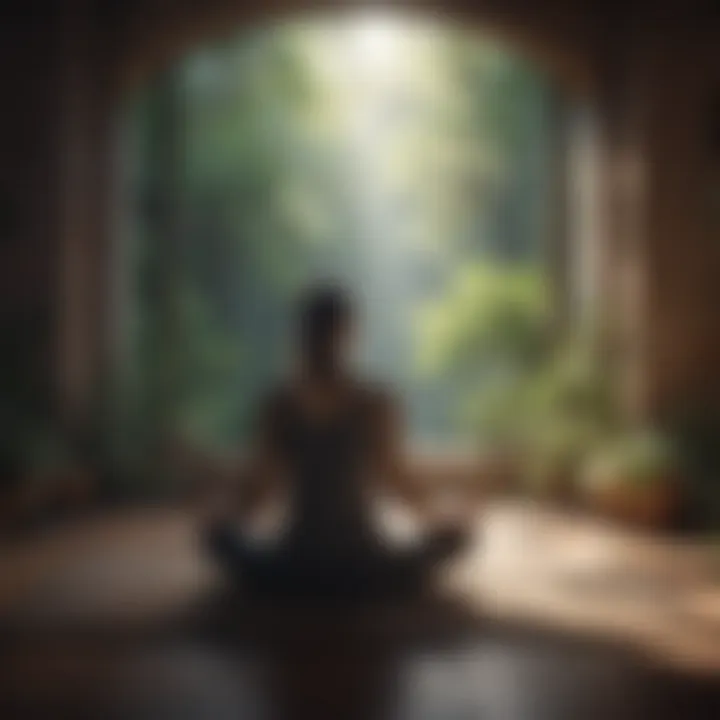 A person practicing meditation in a tranquil setting