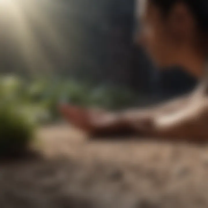 Close-up of a person meditating