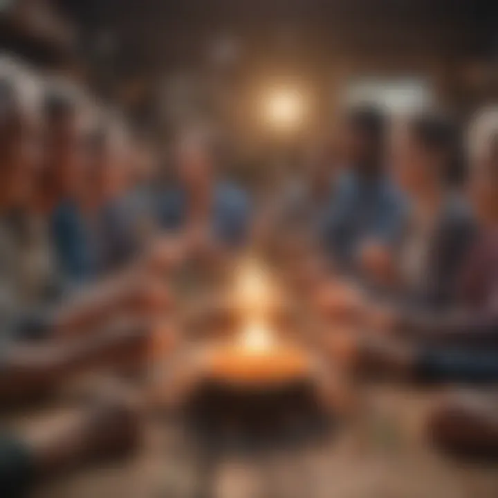 A vibrant community gathering that illustrates social connection.