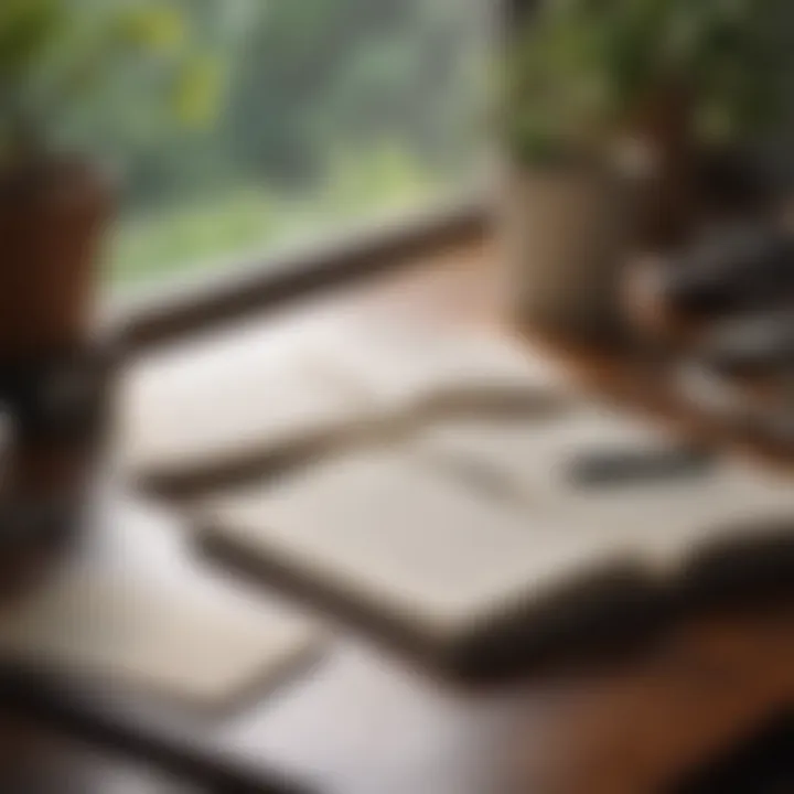 A journal and pen on a desk, symbolizing reflection and personal growth.