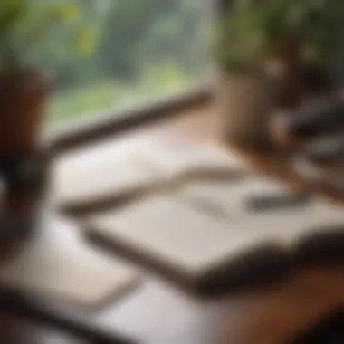 Journaling for Growth A journal and pen on a desk, symbolizing reflection and personal growth.