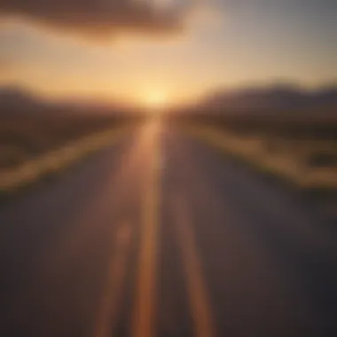 An open road leading into the horizon, representing freedom