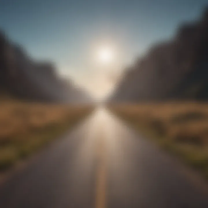 An open road leading towards the horizon, symbolizing a journey forward